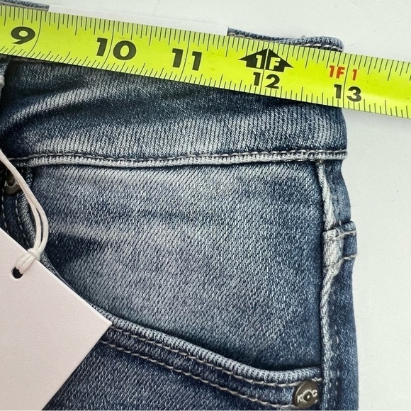 NWT KanCan Junior Women’s Blue Jeans Sz 5/26 Raw Hems W/slit Distressed Stretch - Picture 11 of 15